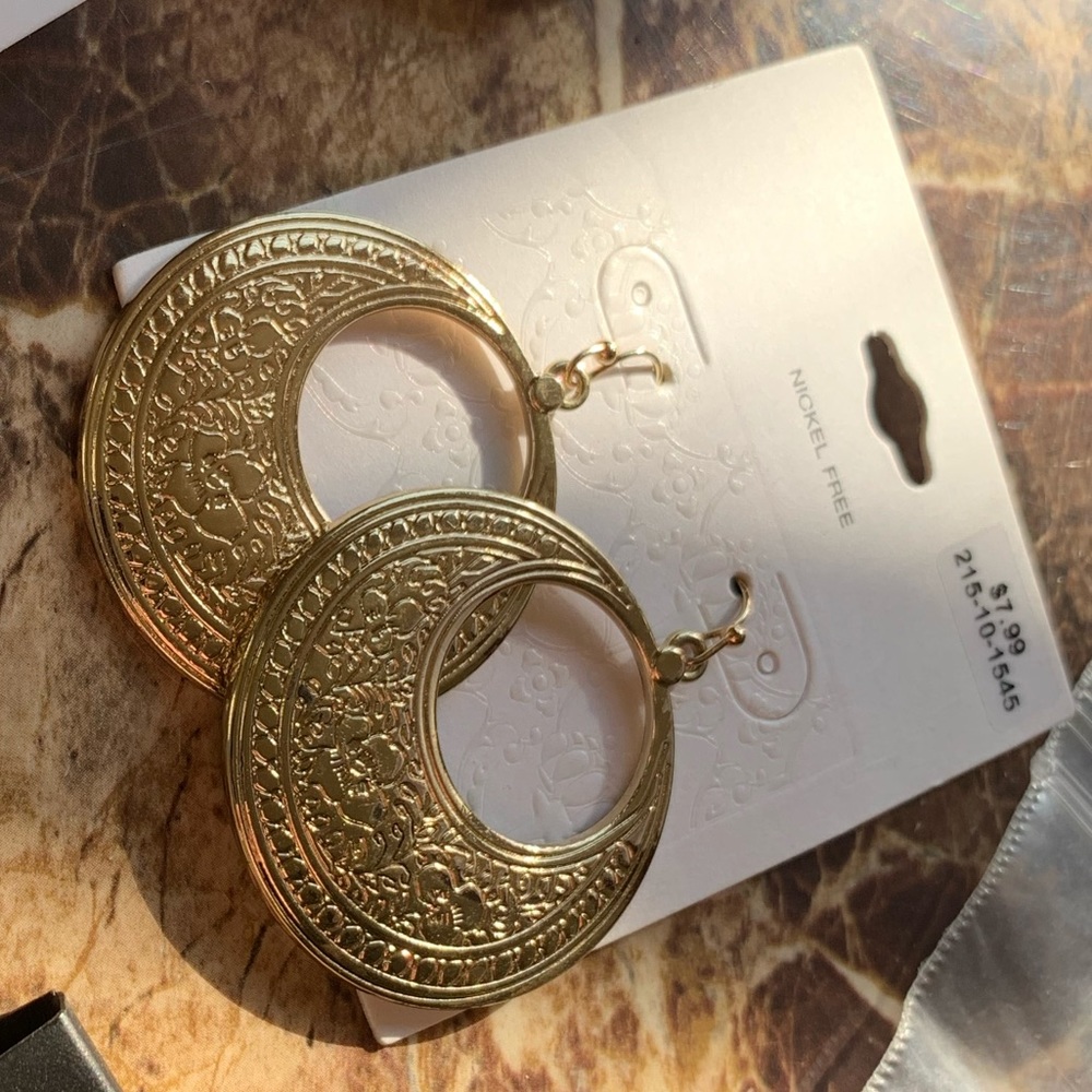 Gold Target brand earrings